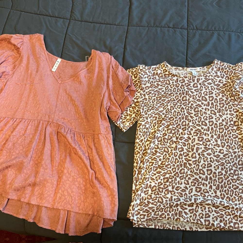 Leopard Print and Pink women’s boutique Tops